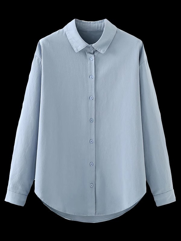 2024秋季纯色衬衫女休闲时尚百搭衬衣韩系通勤外套上衣详情41