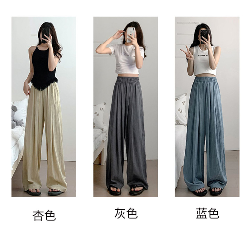 Autumn wide-leg pants for women, spring and autumn pleated laid-back style floor-length pants, casual pants, loose and long pants pic 17