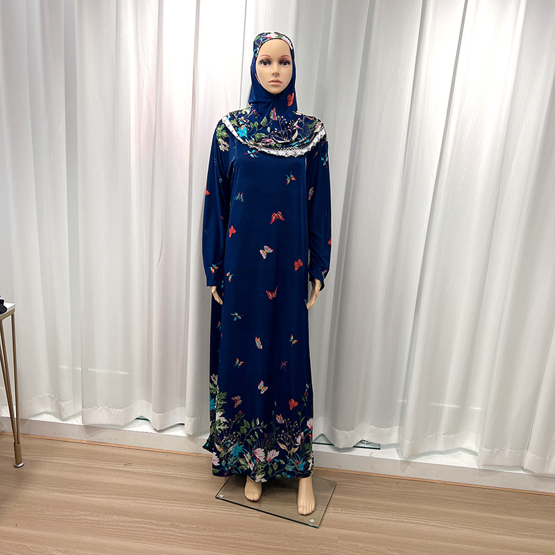 大码女装新款穆斯林春秋长袖简约宽松休闲长款头巾盖头详情2