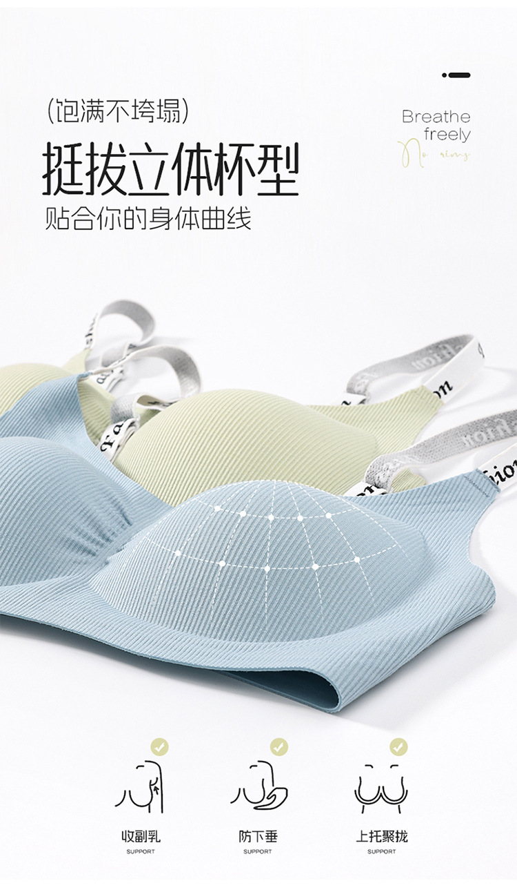 无痕漫画胸内衣女小胸聚拢春夏薄款舒适透气收副乳固定杯运动文胸详情9