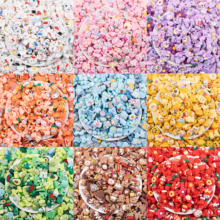 通色系随机混款树脂配件卡 diy奶油胶手机 壳贴片发饰水杯装饰材详情2