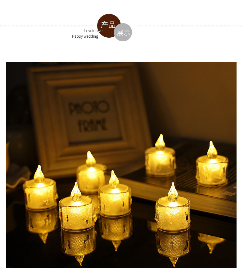Cross-border exclusive supply of smokeless lighting led electronic candle lamps wholesale, transparent small tea wax Christmas proposal decoration pic 9