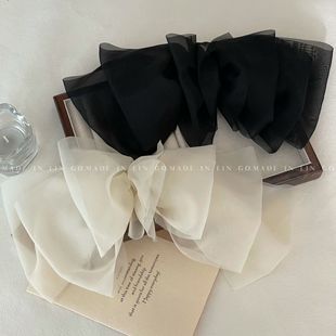 公主高级感大号发抓盘发蝴蝶结抓夹鲨鱼夹后脑勺发夹布艺发饰头饰详情6