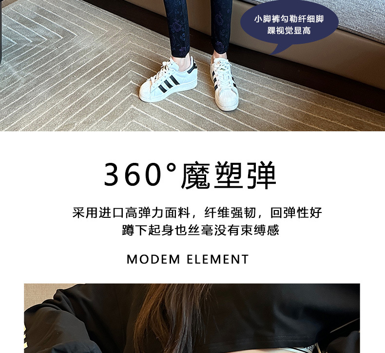 Spring imitation jeans for women, tight stretch high-waisted pants that look petite, Korean-style versatile 9-inch pants, leggings for women pic 6