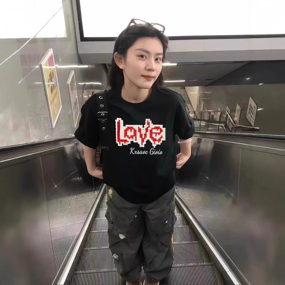 夏季纯棉短袖t恤女2025新款爆款美式设计感小众宽松显瘦半袖上衣详情10