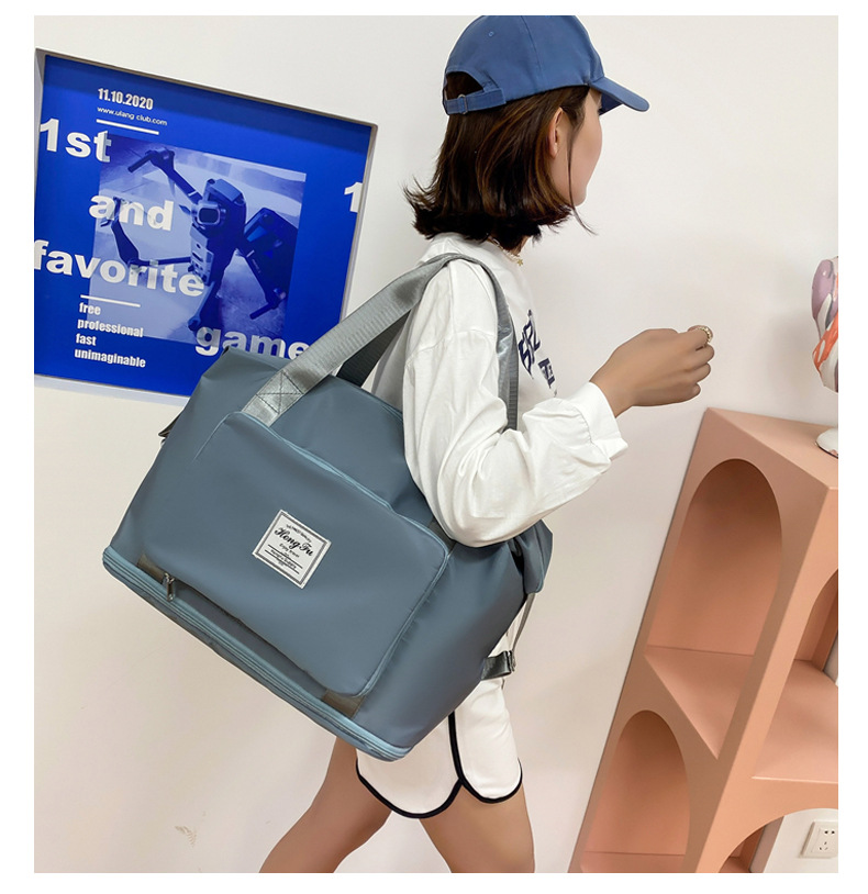 Wholesale dry and wet separation sports hand-held shoulder bags, yoga and fitness bags, folding and storage large-capacity travel bags, LOGO pic 55