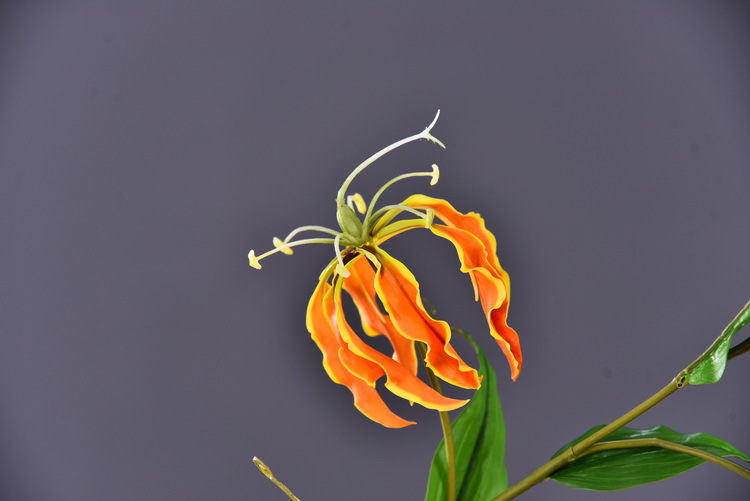 Lanjin artificial Plant Long Branch 3-head Jialan Flame Lily, high-end artificial flower, artificial flower, artificial flame lily, strange lily, home decoration pic 36
