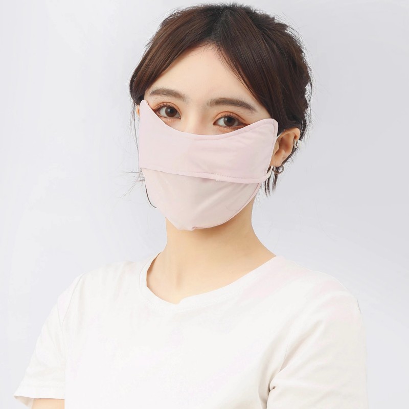 批发新款夏天薄款护眼角防晒面罩女时尚百搭可调节可水洗冰丝口罩详情3