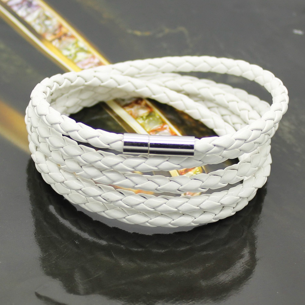 Wholesale of new style bracelets, colorful punk couple bracelets, multi-layer PU leather for men and women, charming leather pic 7