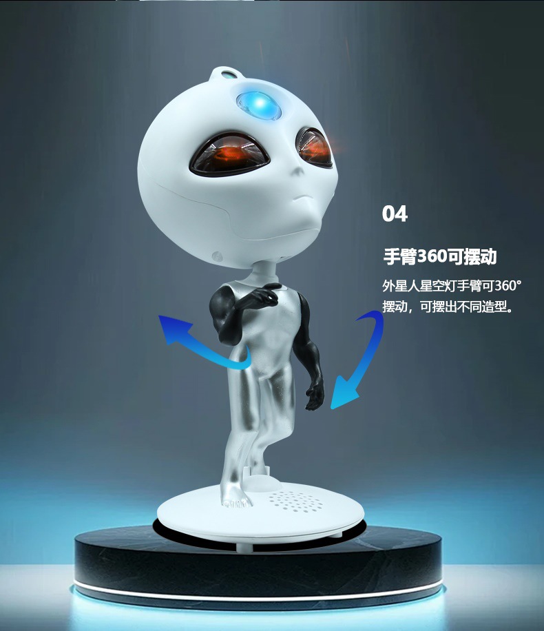 亚马逊创意宇航员星空投影外星人旋转蓝牙音响浪漫氛围卧室投影仪详情12