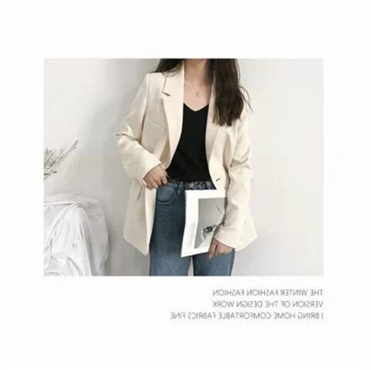 小西装外套女新款2022韩版春秋休闲宽松网红秋季西服上衣英伦风潮详情2