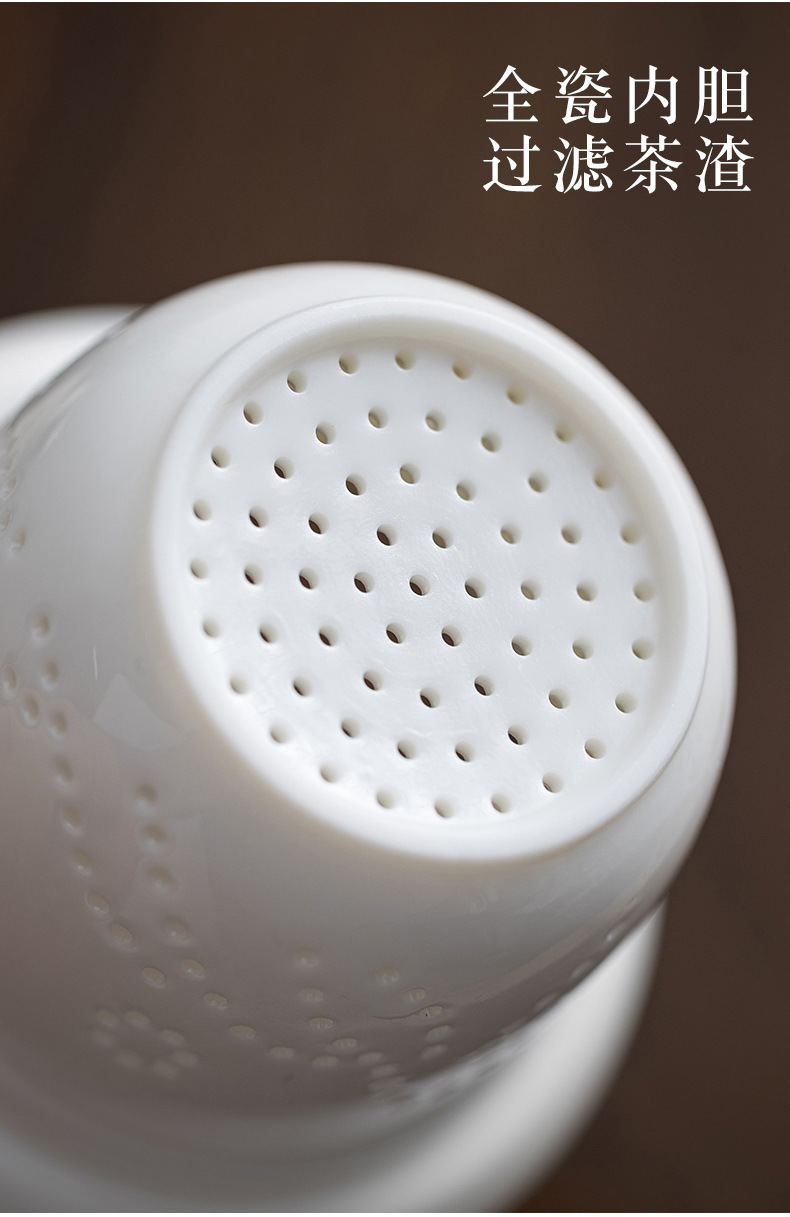 羊脂玉白瓷竹圈防烫快客杯 旅行茶具套装户外陶瓷木盖一壶二杯元宝旅行茶具详情12