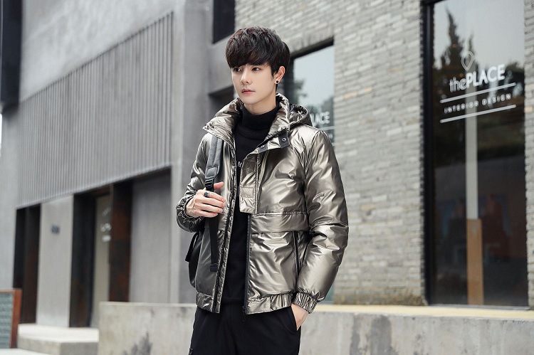 Shiny down jackets for men and women, short Korean-style slimming and thickening, warm, casual and fashionable couple coats, white duck down pic 18