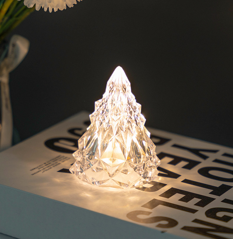 Wholesale Christmas decorations, diamond and crystal ambient lights, restaurant ornaments, acrylic led Christmas trees and night lights pic 5