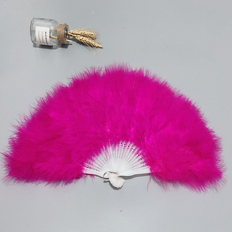 Full-fleece thickened Turkey feather fan, 50*30CM, cheongsam fashion show stage performance prop, colorful full-fleece fan pic 28
