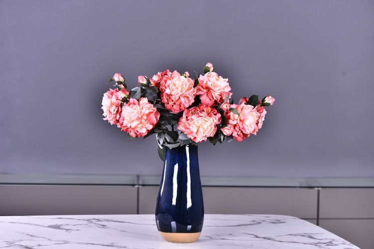 Factory direct sales of 2 simulated peonies, retro charred edge simulated peonies, soft decoration floral art for living rooms, lobbies and homestays pic 52