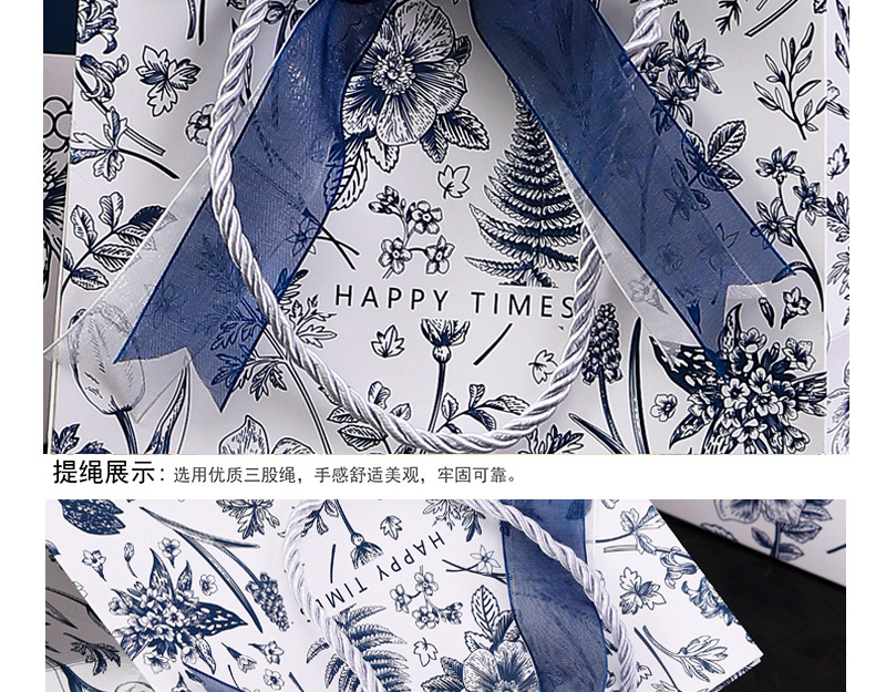 Factory direct sales of white cardstock Mid-Autumn Festival gift bags, extra-large size, birthday hand-held bags for clothing stores as souvenirs pic 10