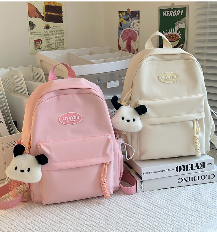 书包男高中生日系简约大容量新款双肩包女初中大学生百搭电脑背包详情19