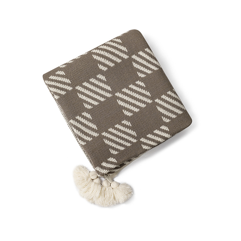 Bohemian windblown hair blanket, bay window blanket, knitted blanket, ethnic wave air conditioning blanket, tassel nap blanket pic 24