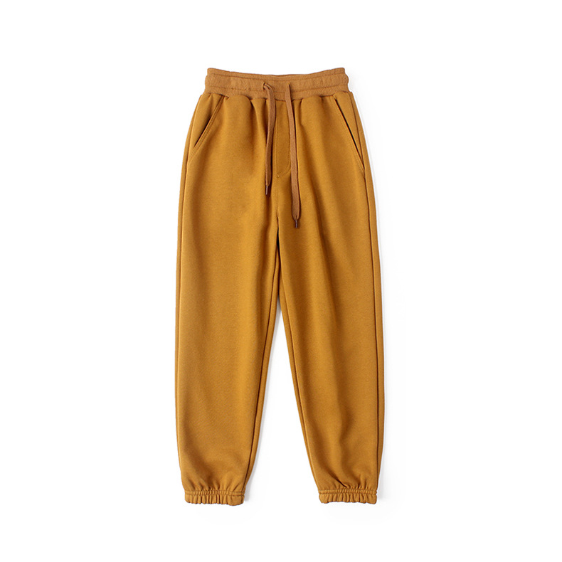 春季韩版新款男童运动长裤 大童纯色加厚毛圈卫裤女童裤子批发详情28