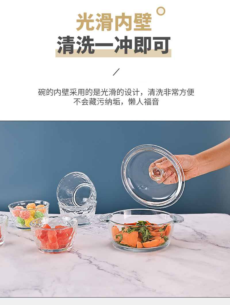 Nordic Boya five-piece pot tableware, kitchen household glass pot tableware five-piece set, event gift, can be printed with logo pic 12