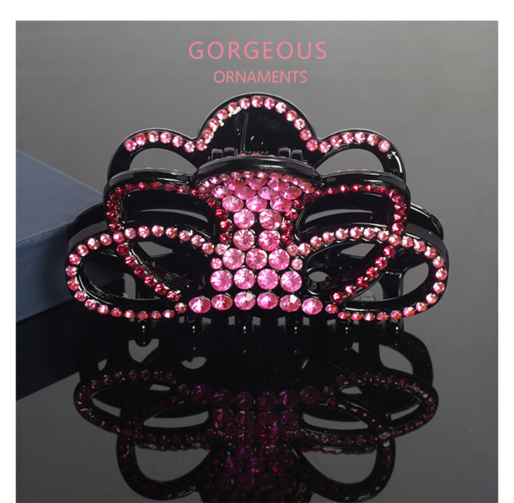 Korean version wholesale hair clips for women, large back of the head, water diamond hair bun, headwear, hair accessories, hair clips, hair bun, large volume device pic 9