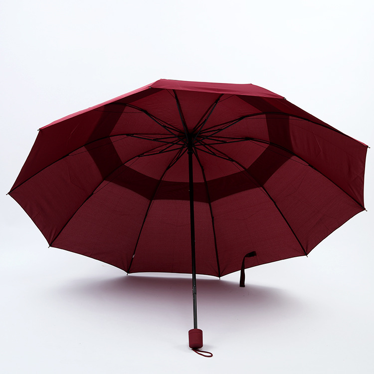 Umbrella, folding umbrella, Fengda umbrella factory direct sales, double-layer high-end, extra-large windproof, pure hand-sewn, in stock pic 8