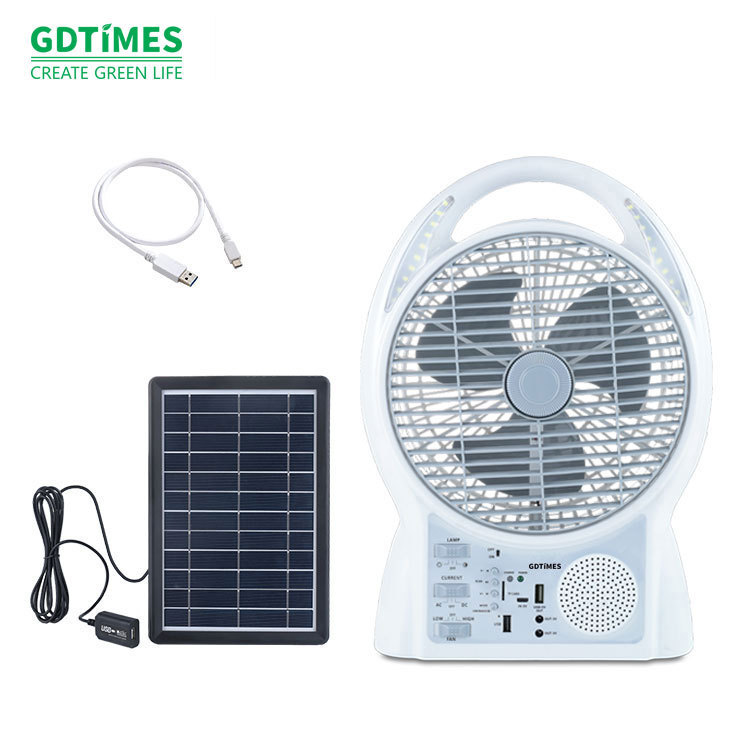 8-inch solar fan with bluetooth radio solar rechargeable table fan pic 7