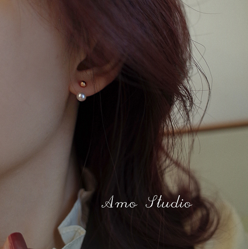 金豆豆S925银针珍珠耳钉女轻奢小众设计耳环2022新款潮耳饰详情37