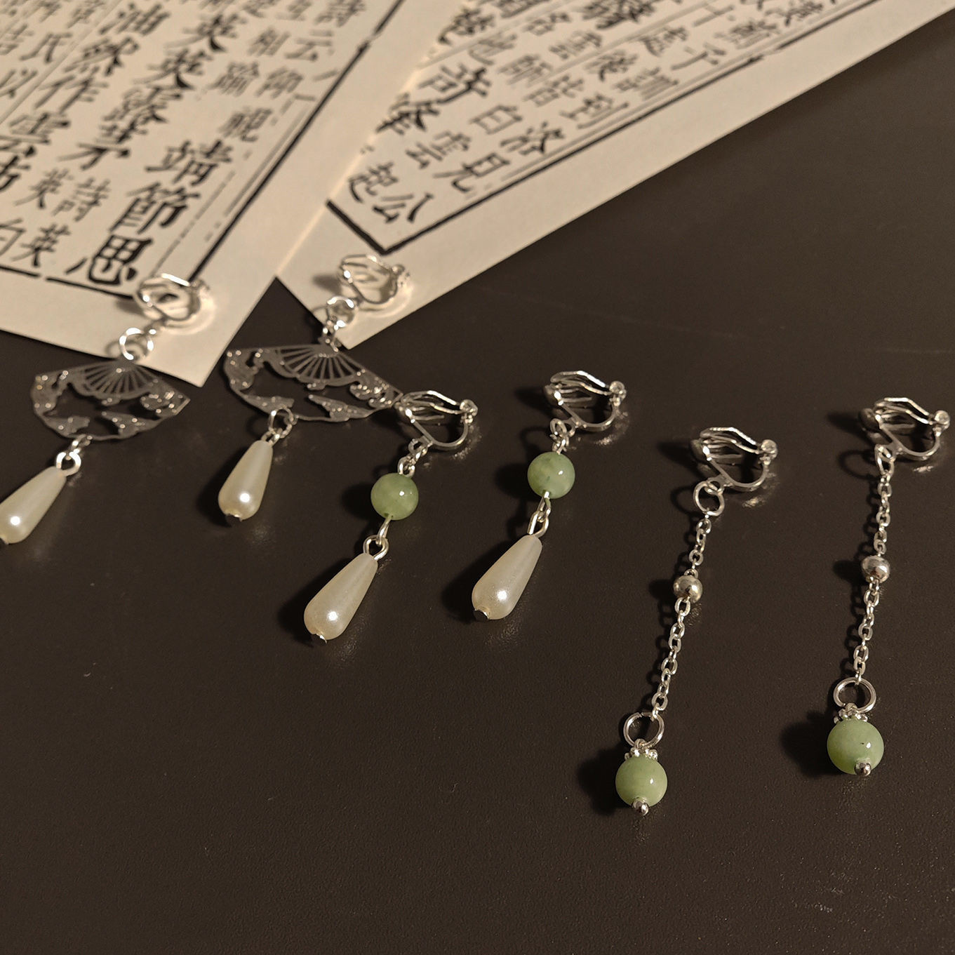 Classical earrings, Chinese-style earpiercless ear clips, Hanfu accessories, versatile new Chinese-style earrings, cool Chinese-style earrings pic 6