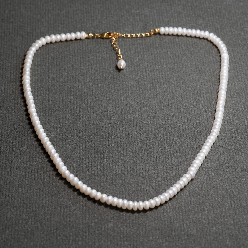 法式小众淡水馒头真珍珠气质项链短款简约颈链锁骨链饰品详情8