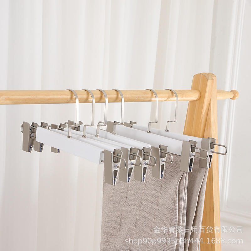 高档实木裤架裤夹 服装店衣挂批发展示 家用成人裤子收纳衣架裤挂详情17