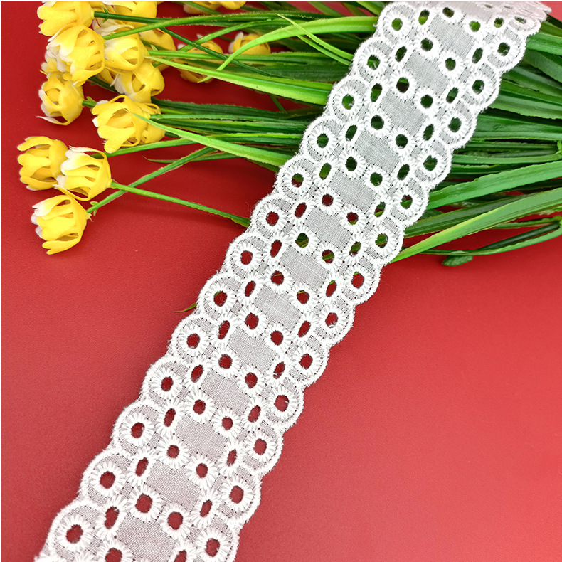 纯棉布镂空棉线刺绣蕾丝花边 女装童装配饰棉布花边辅料 源头现货详情5