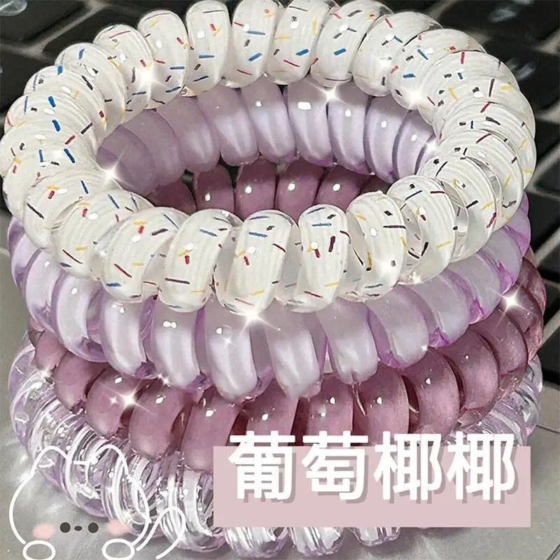 Korean-style girl ~ High-quality grapevine telephone line hair tie, summer versatile hair cord, high appearance level, durable hair accessory pic 5