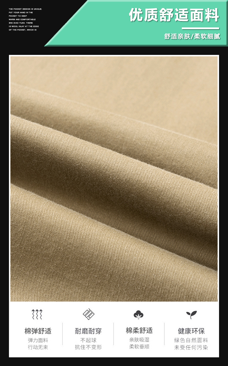 2024时尚薄款工装裤男多兜束脚长裤潮牌宽松百搭男生哈伦裤子男生详情3