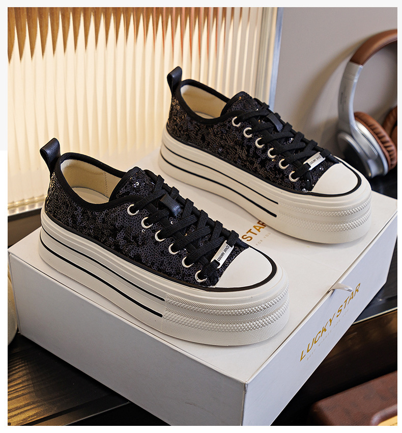 新款头层猪皮内里板鞋2025春季厚底休闲时尚女鞋ins风银色小白鞋详情38