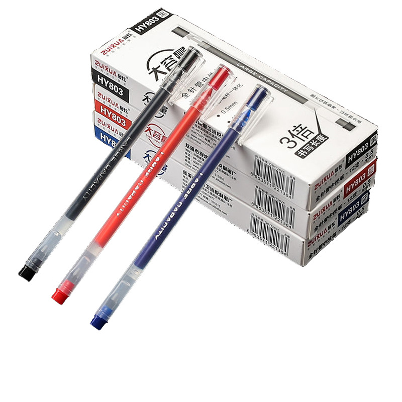 Wholesale of large-capacity gel pens, signature pens, magenta 0.5mm all-in-one student water pens pic 1
