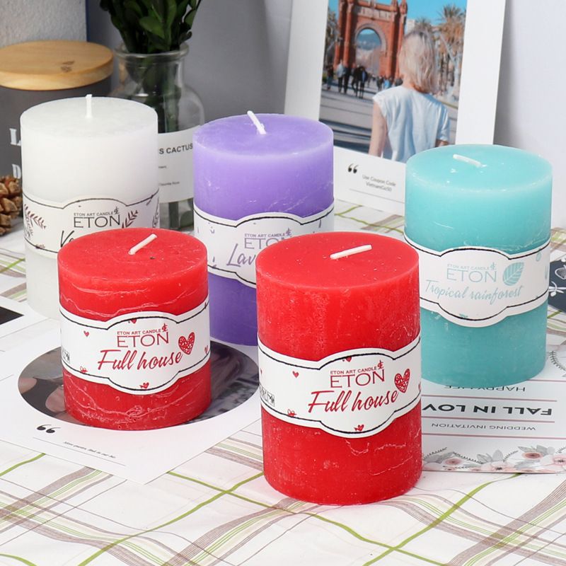 European classic aromatherapy column wax, birthday candlelight dinner, candlestick, Western restaurant, hotel decoration, church smokeless column wax pic 1