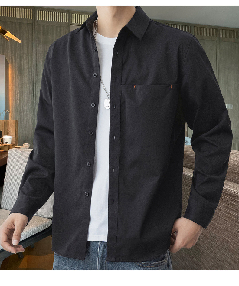 2024 primavera/otoño nuevo manga larga blusa blanca para hombres versión coreana blusa suelta abrigos moda masculina una generación de cabello pic 23