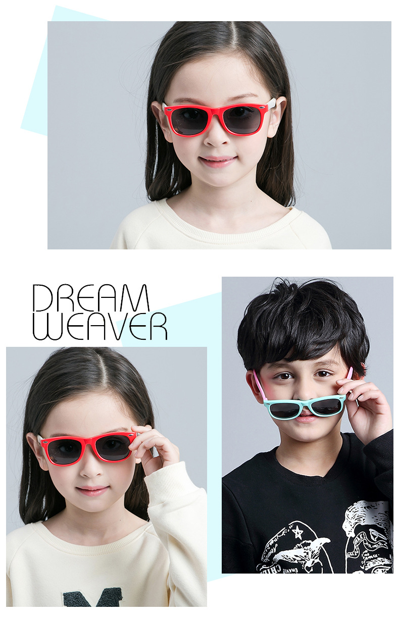 Nuevos niños gafas de sol polarizadas moda niños niñas personalidad cartoon rice booking baby shores wholesale pic 13