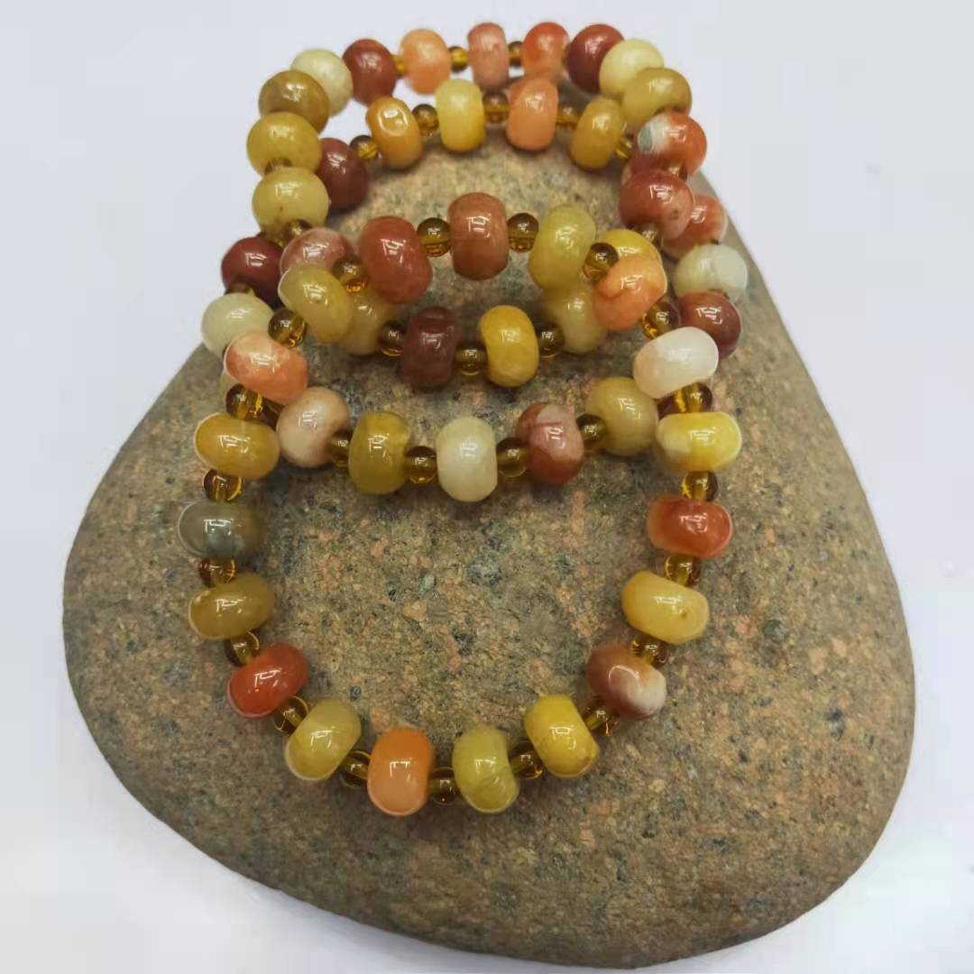 Xinjiang gold thread jade bucket bead combination bracelet, transfer bead gourd bracelet manufacturer wholesale factory price pic 6