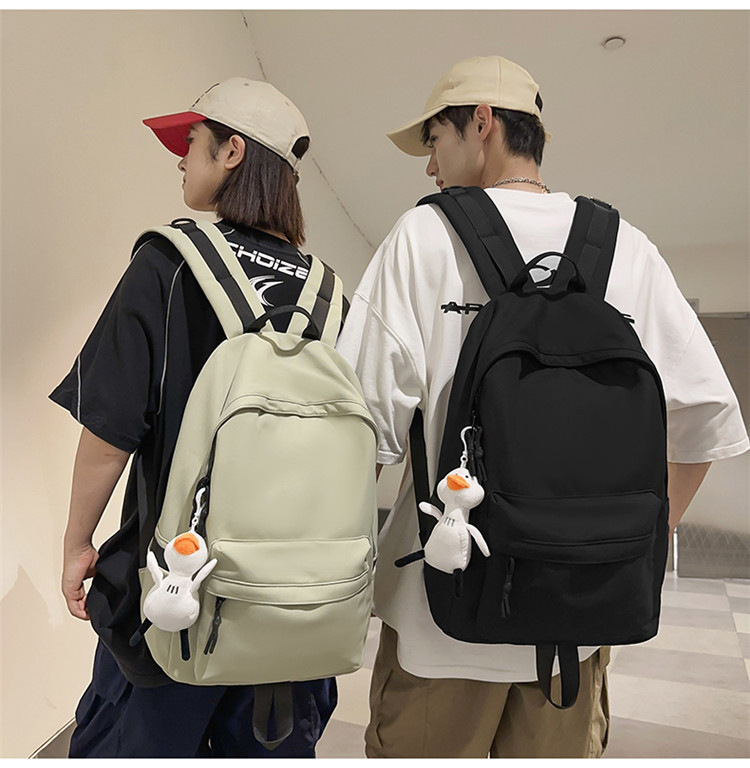 跨境2024新款男简约高中大学生双肩包女休闲大容量初中生旅行背包详情14