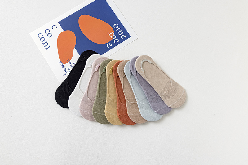 新款女隐形春夏女士袜子纯色防掉跟隐形袜点胶空调袜室内袜脚底袜详情11