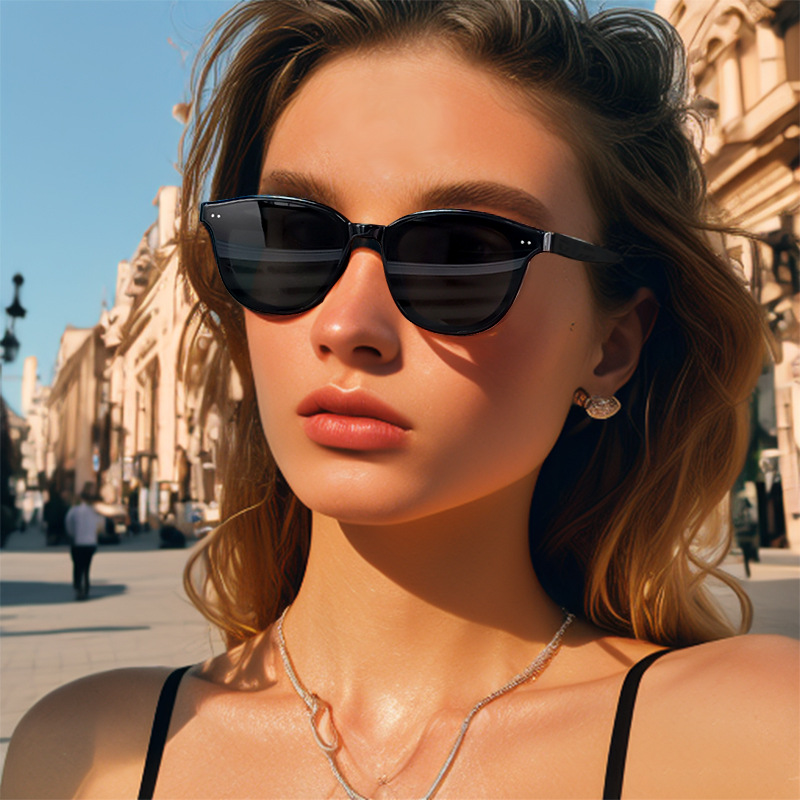 New cat-eye gm sunglasses for women, ROCOCON high-end board, uv protection 嗮, fashionable and versatile sunglasses for men pic 6