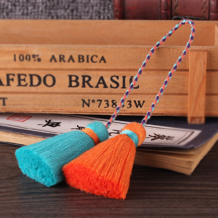 New color-offset double-ended cotton thread tassel handcrafted clothing, cheongsam with lapel button and Chinese-style classical tassel pendant pic 23