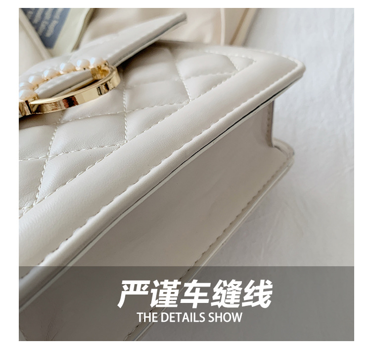 夏天迷你小包包2022新款潮珍珠链条包女包夏季百搭白色单肩斜挎包详情9