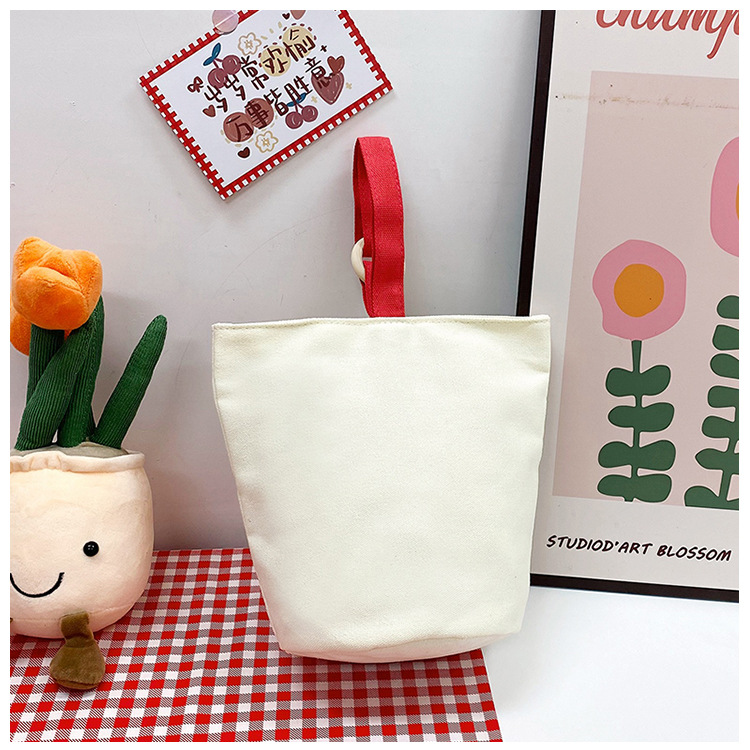 上班族便携妈咪帆布包购物学生可爱水桶型手拎便当带饭盒手提包女详情28