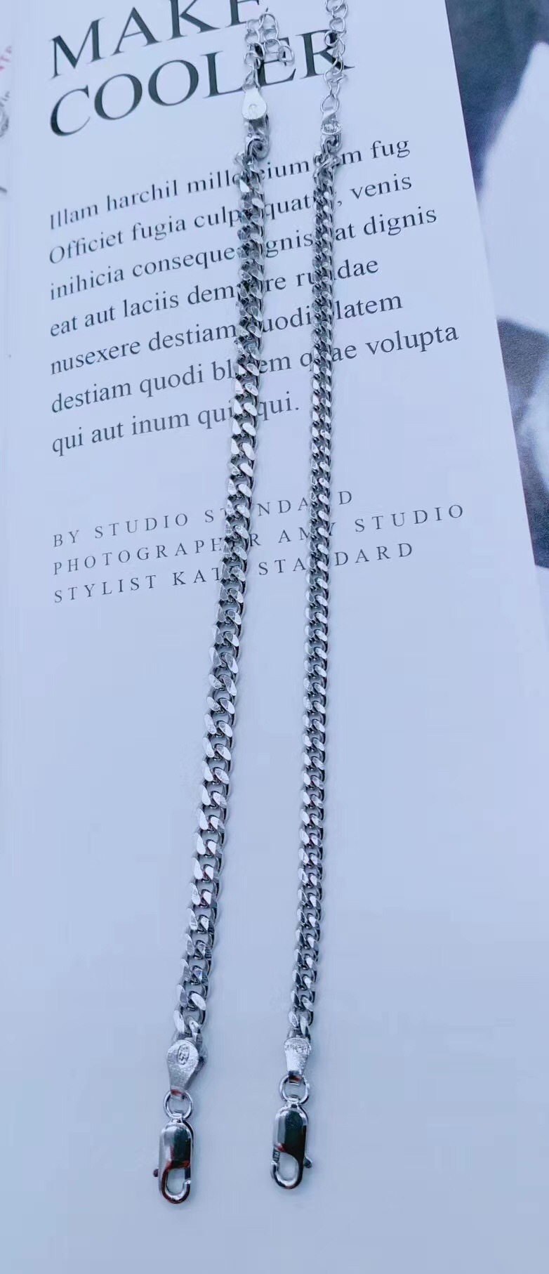 925银扁链情侣手链的大众ins风手链上手超美银饰品详情17