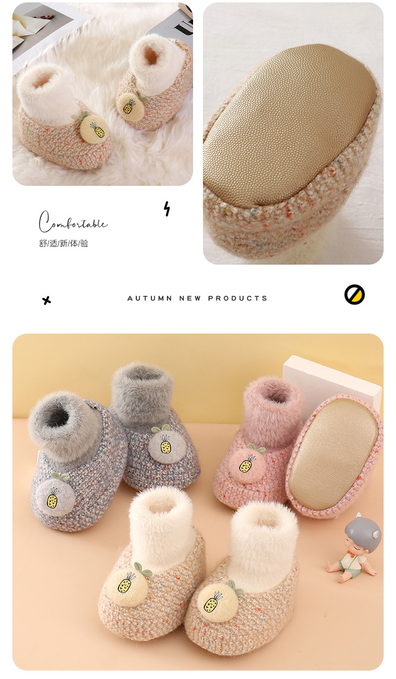 Baby shoes and socks for autumn and winter, soft-soled cotton shoes for boys and girls to learn to walk, 0-1 year old, 6-12 months old, thickened for newborns. 3 pic 8