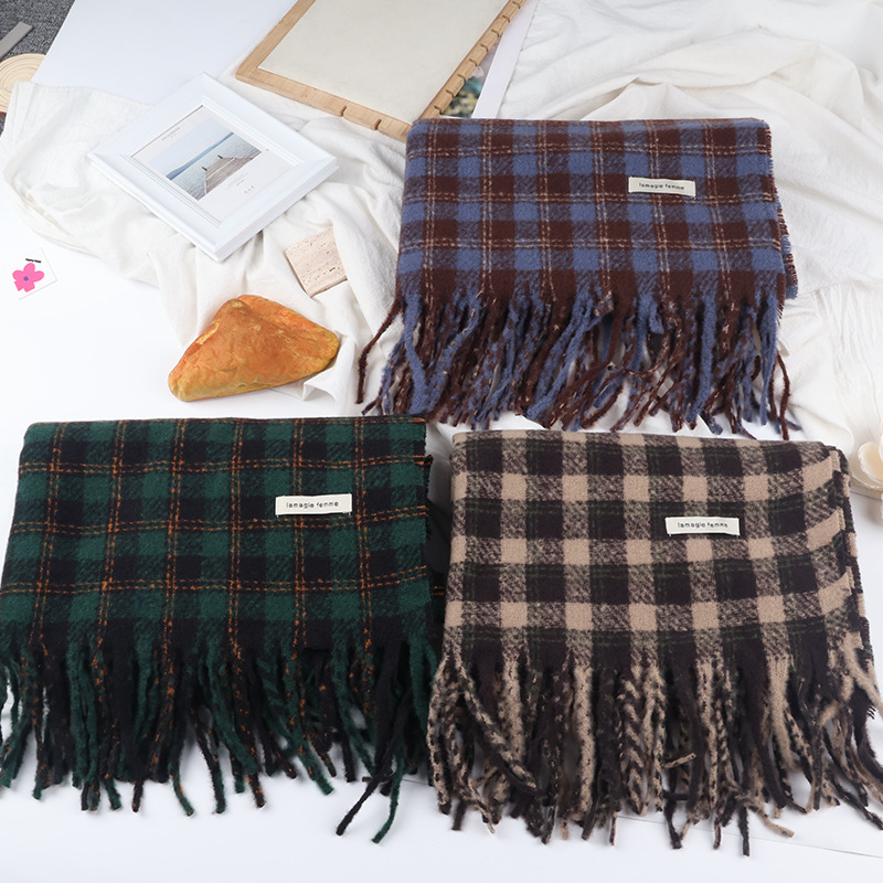 新款复古高级感仿羊绒围巾女冬季小香风气质时尚披肩围脖两用学生详情8